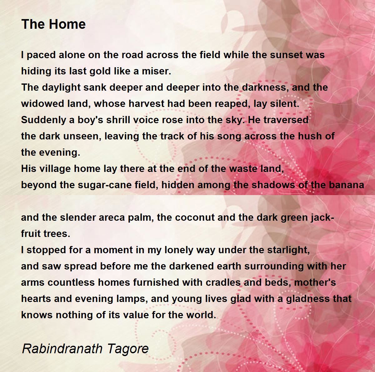 The Home Poem by Rabindranath Tagore - Poem Hunter