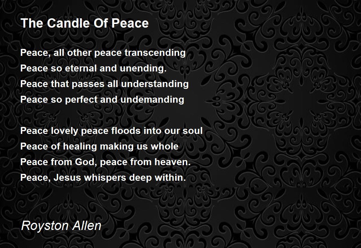 The Candle Of Peace The Candle Of Peace Poem by Royston Allen