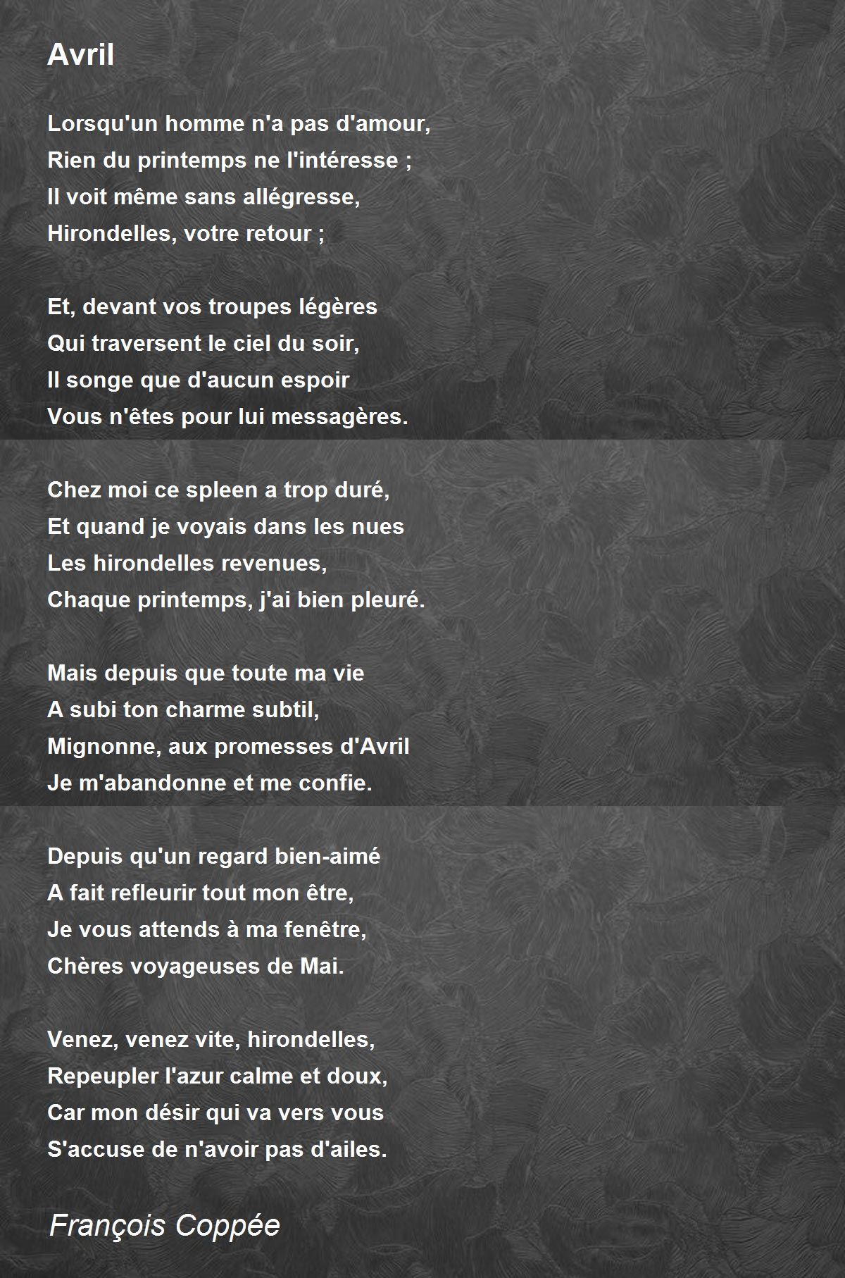Avril - Avril Poem by François Coppée