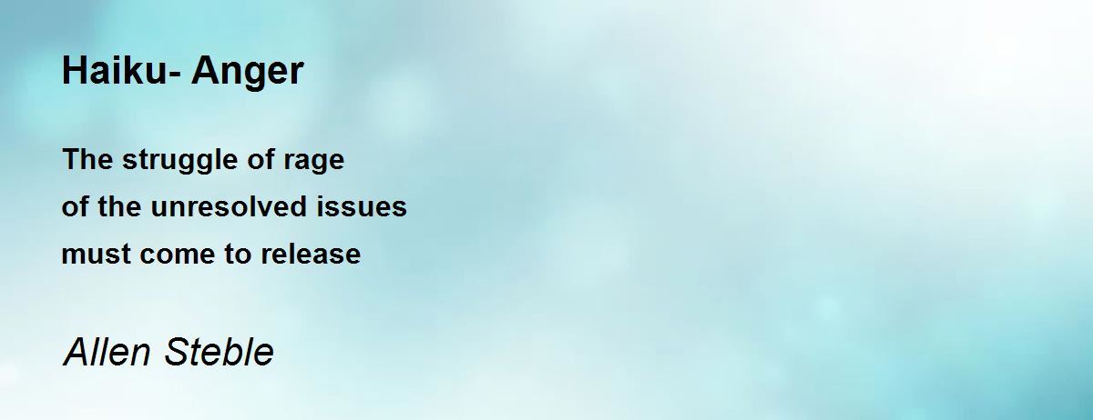 Haiku Poems About Anger