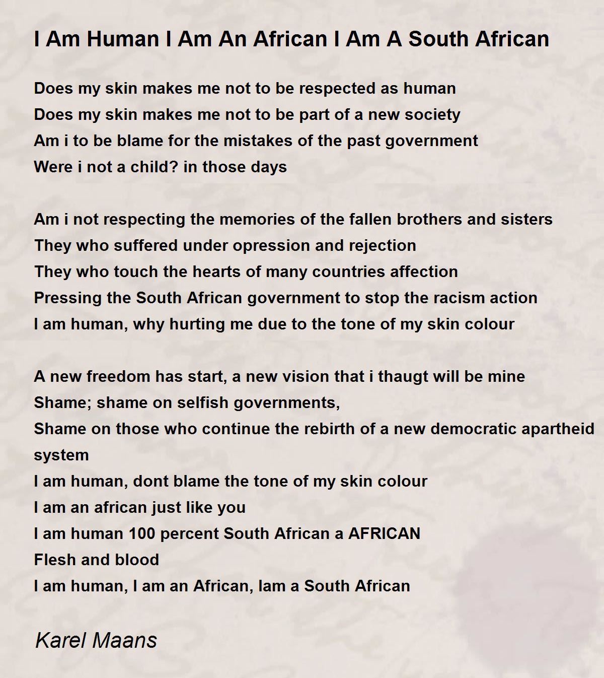 Indigenous South African Poems