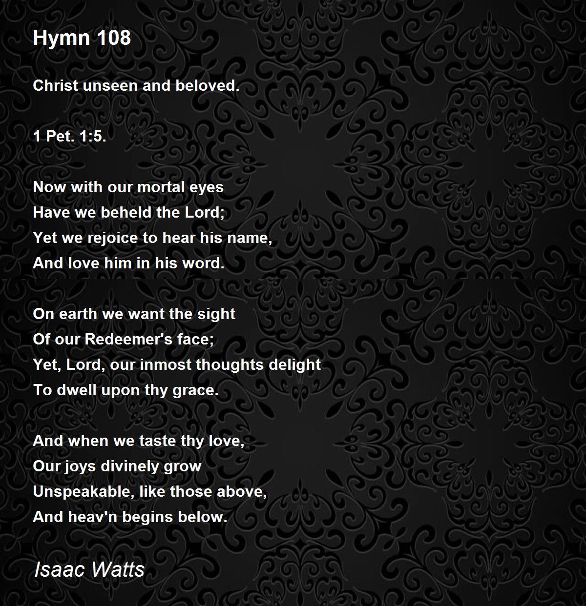 Hymn 108 Hymn 108 Poem by Isaac Watts