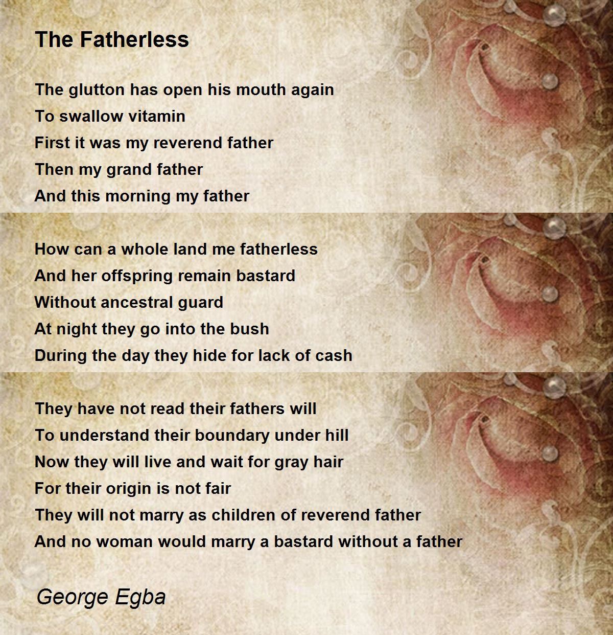 The Fatherless Poem by Egba Poem Hunter