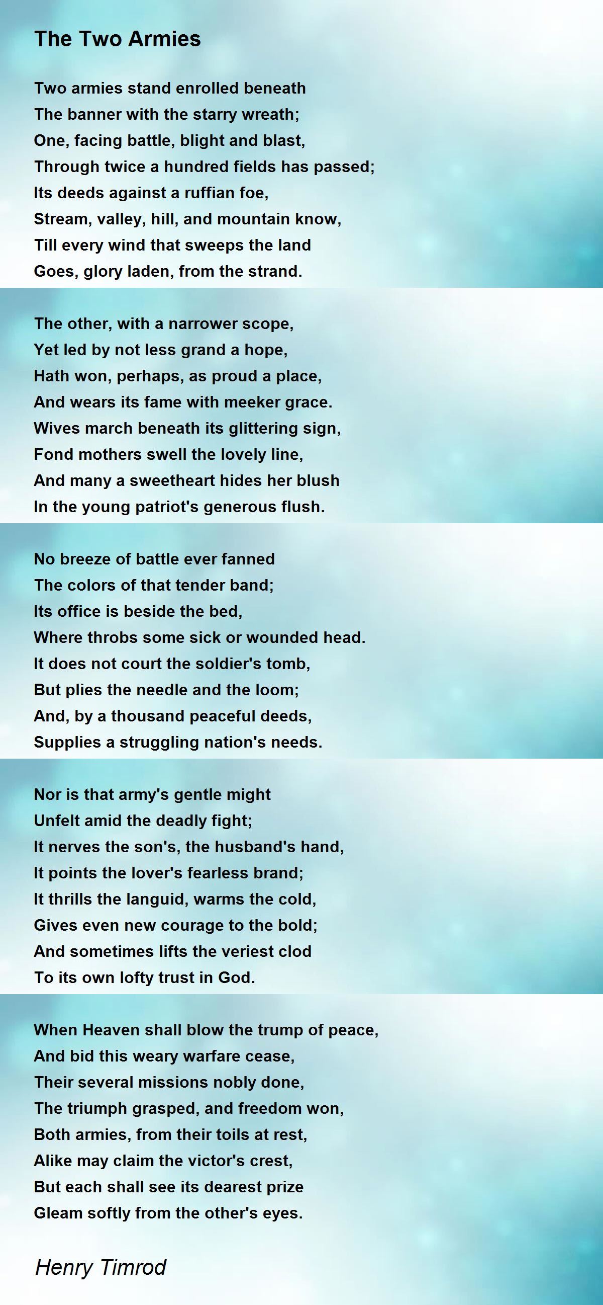 The Two Armies The Two Armies Poem by Henry Timrod