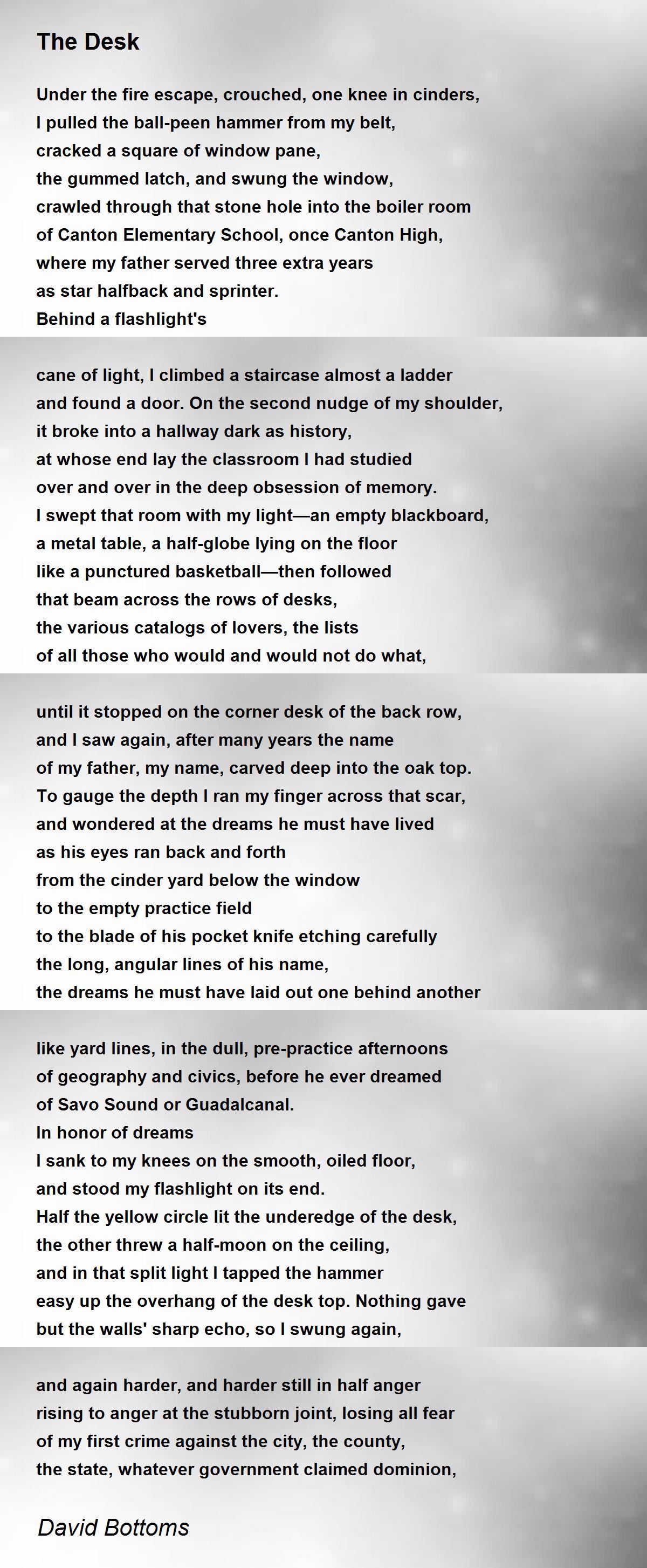 The Desk The Desk Poem by David Bottoms