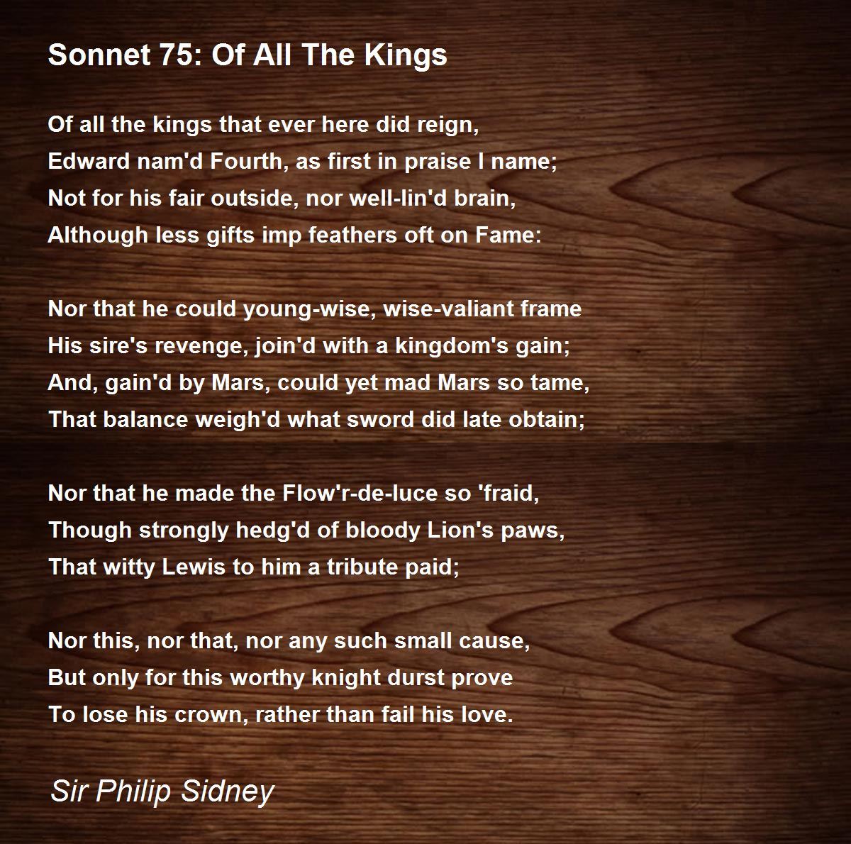 75 Of All The Kings 75 Of All The Kings Poem by Sir