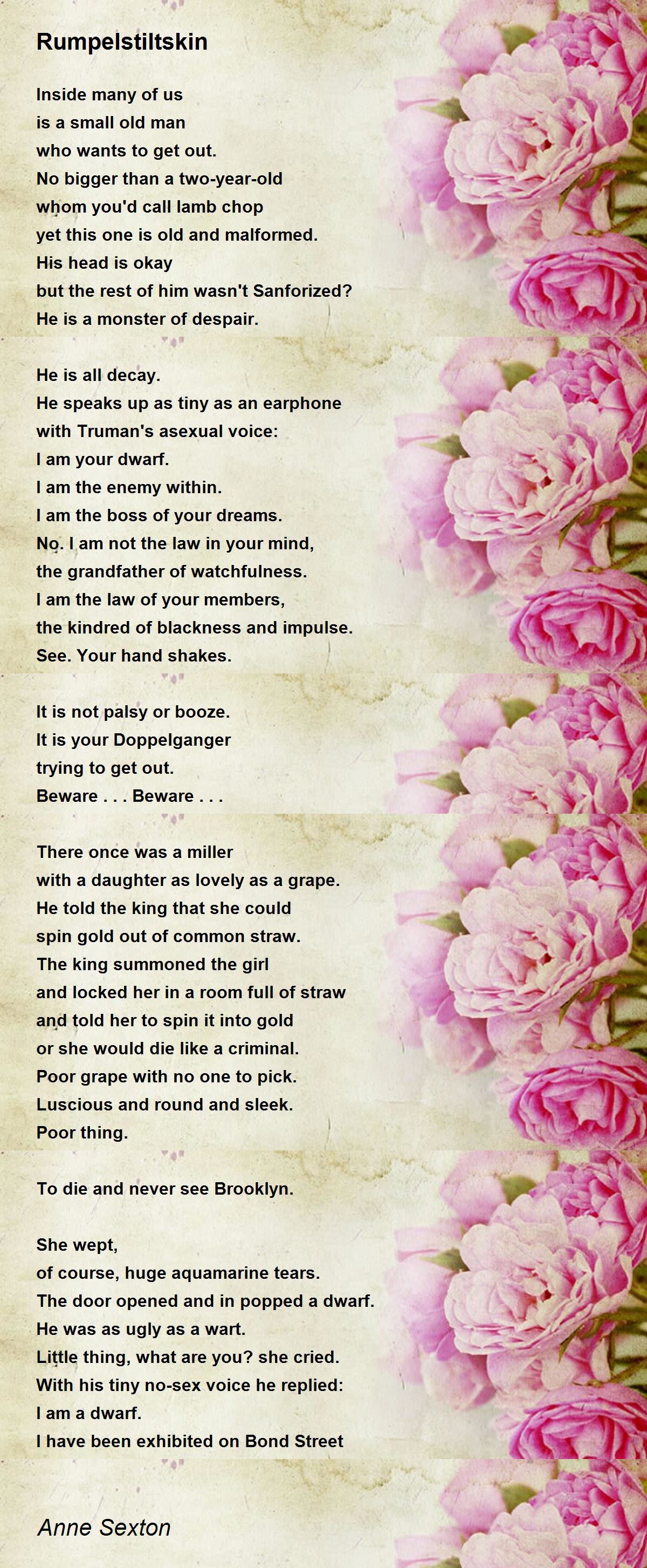 Rumpelstiltskin Rumpelstiltskin Poem by Anne Sexton