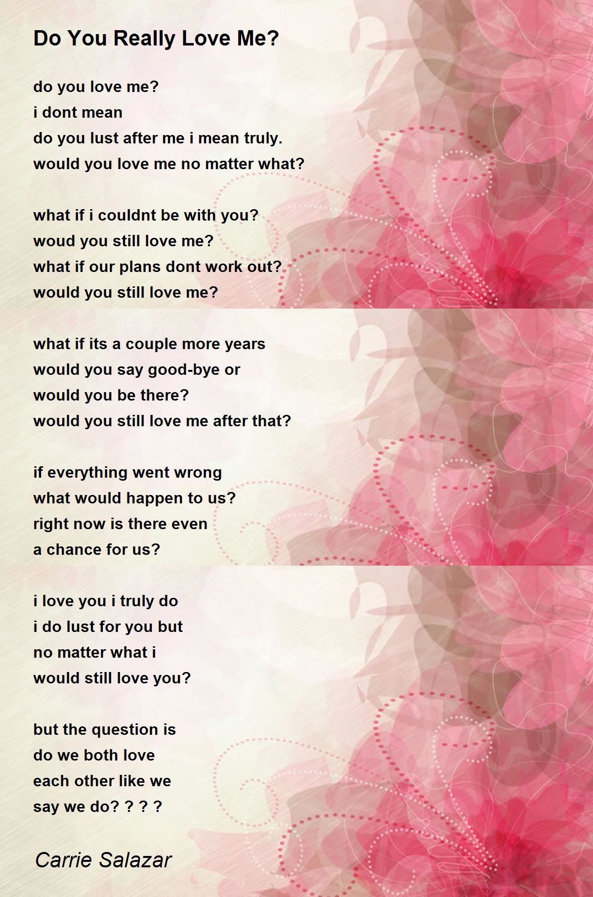 Will you ever love me poems