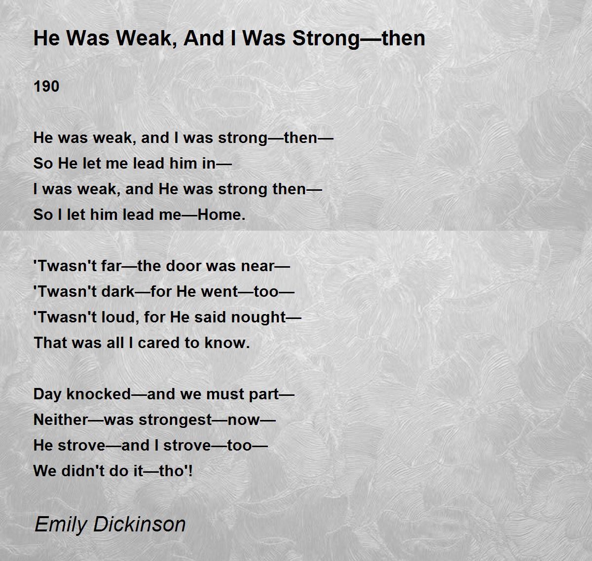 an epic poem features a weak character