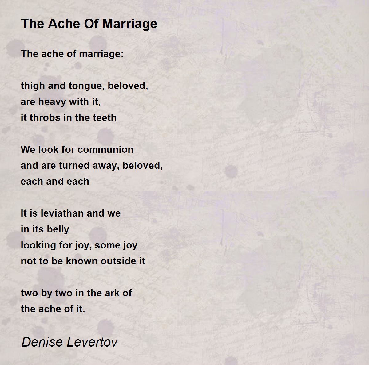 the ache of marriage