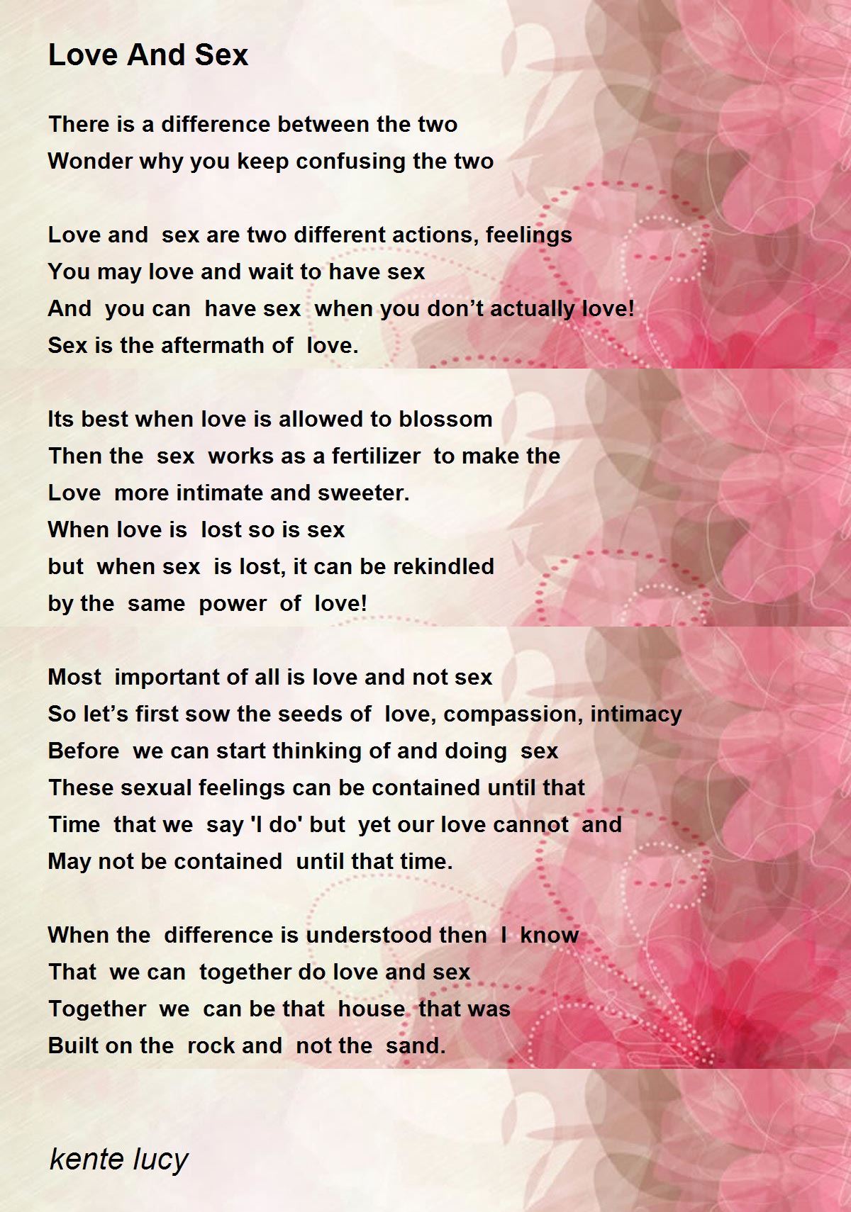 And sex difference between love This is