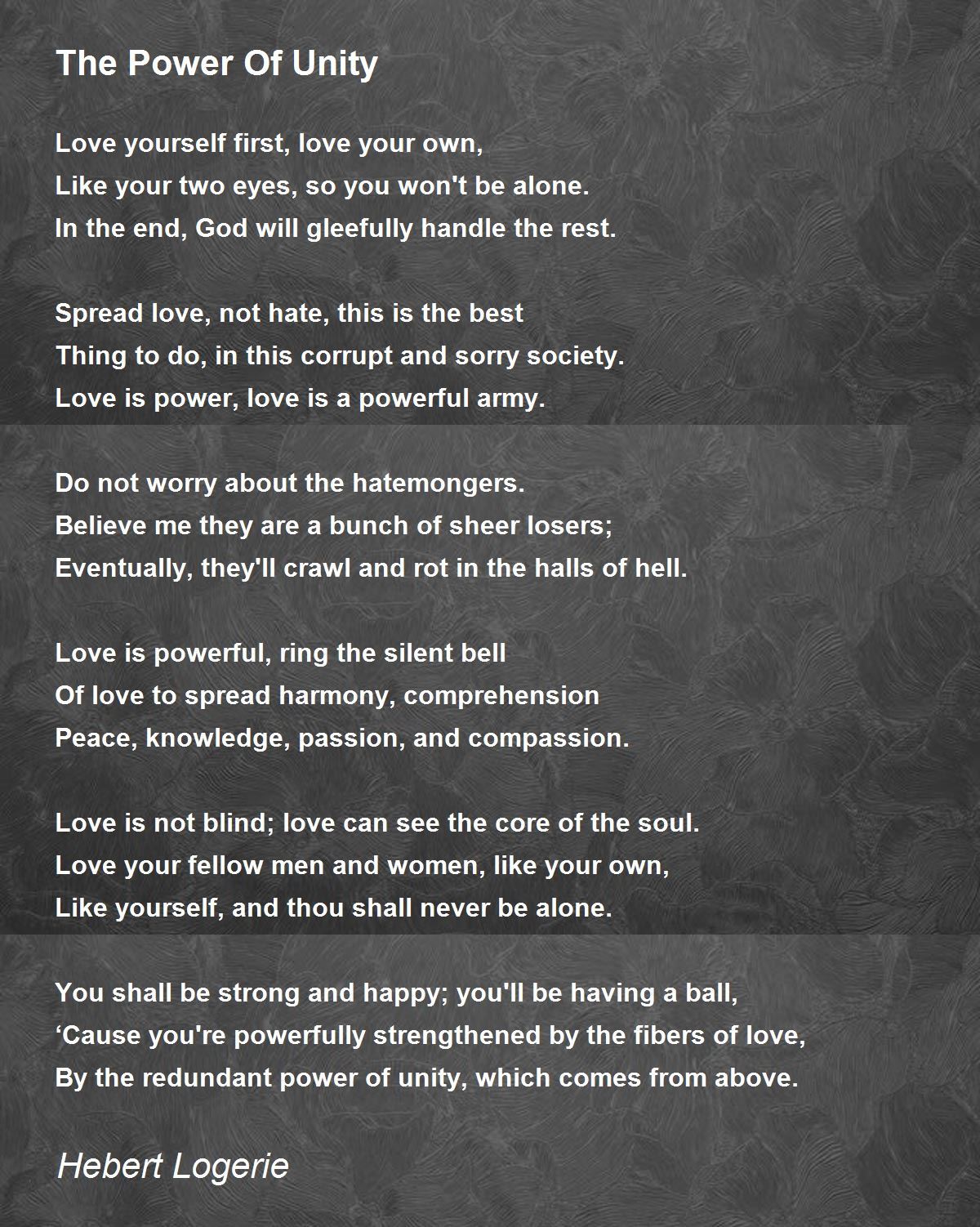 The Power Of Unity Poem by Hebert Logerie - Poem Hunter