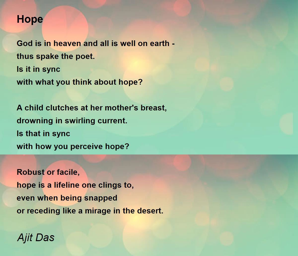 descriptive essay about hope
