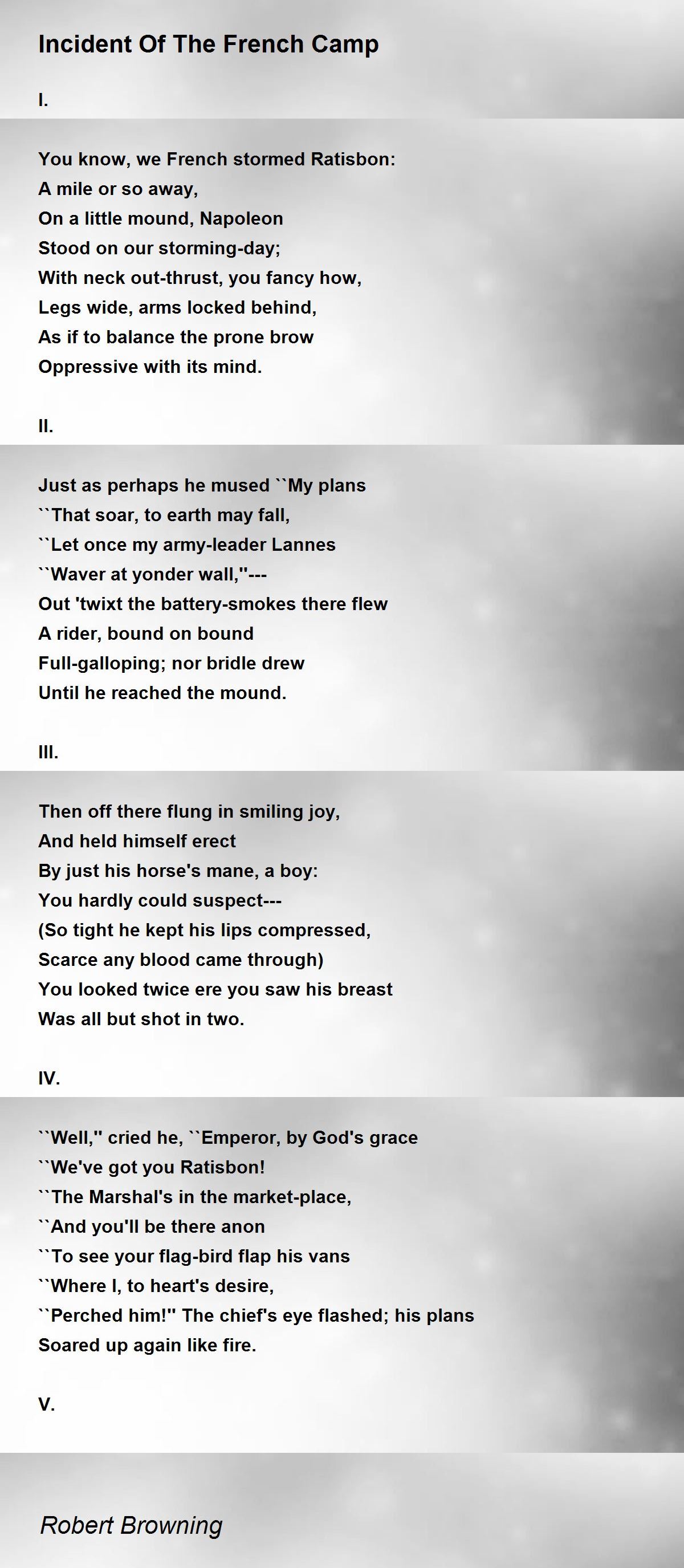 Incident Of The French Camp Incident Of The French Camp Poem by