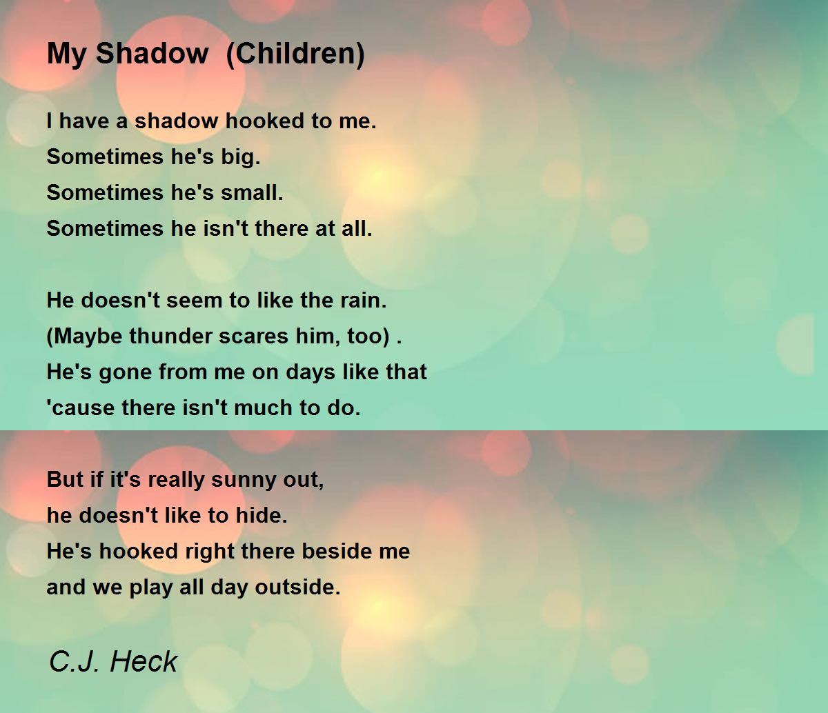 poems: my shadow, k-3 - robert louis stevenson teachific