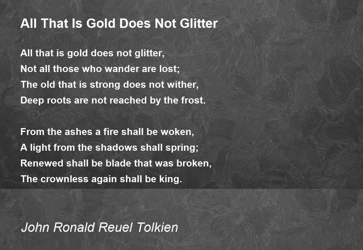 short essay on all that glitters is not gold