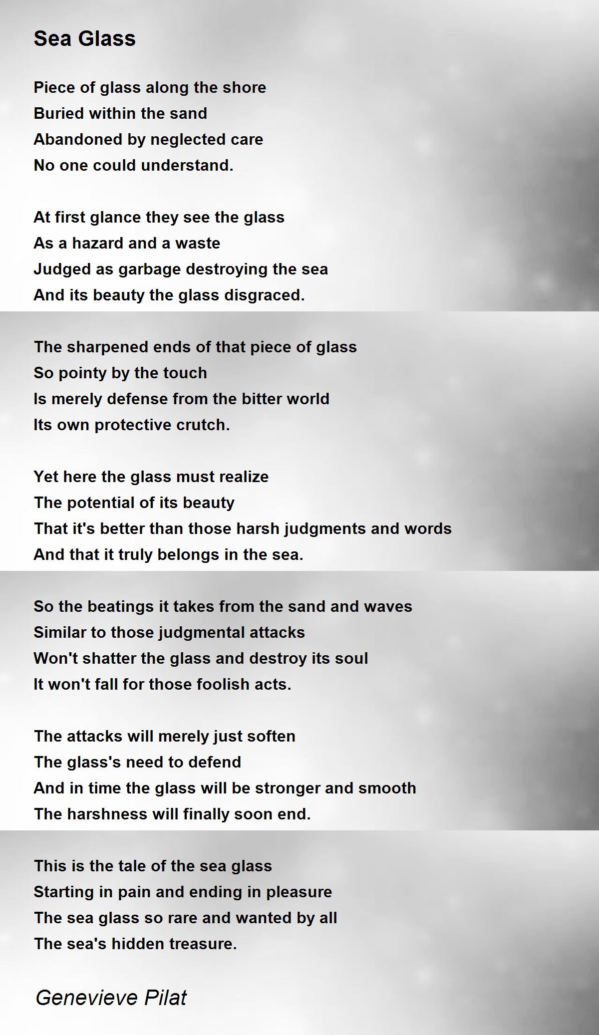 Sea Glass Sea Glass Poem by Genevieve Pilat