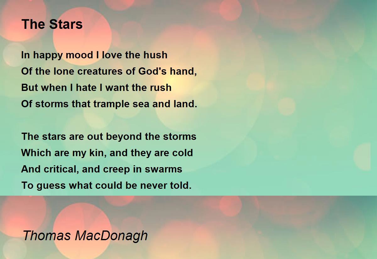 The Stars by Thomas MacDonagh - The Stars Poem