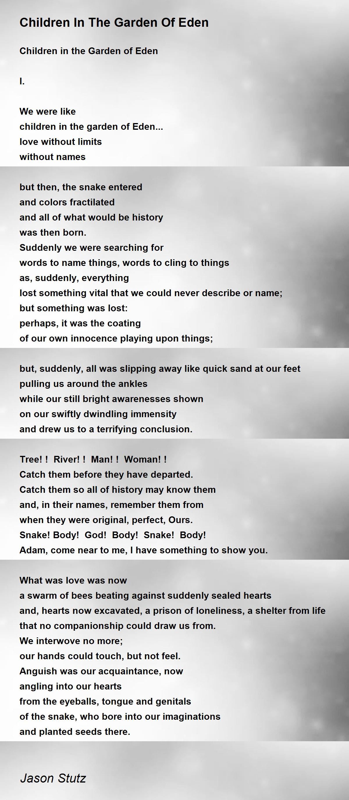 Children In The Garden Of Eden by Jason Stutz - Children In The Garden