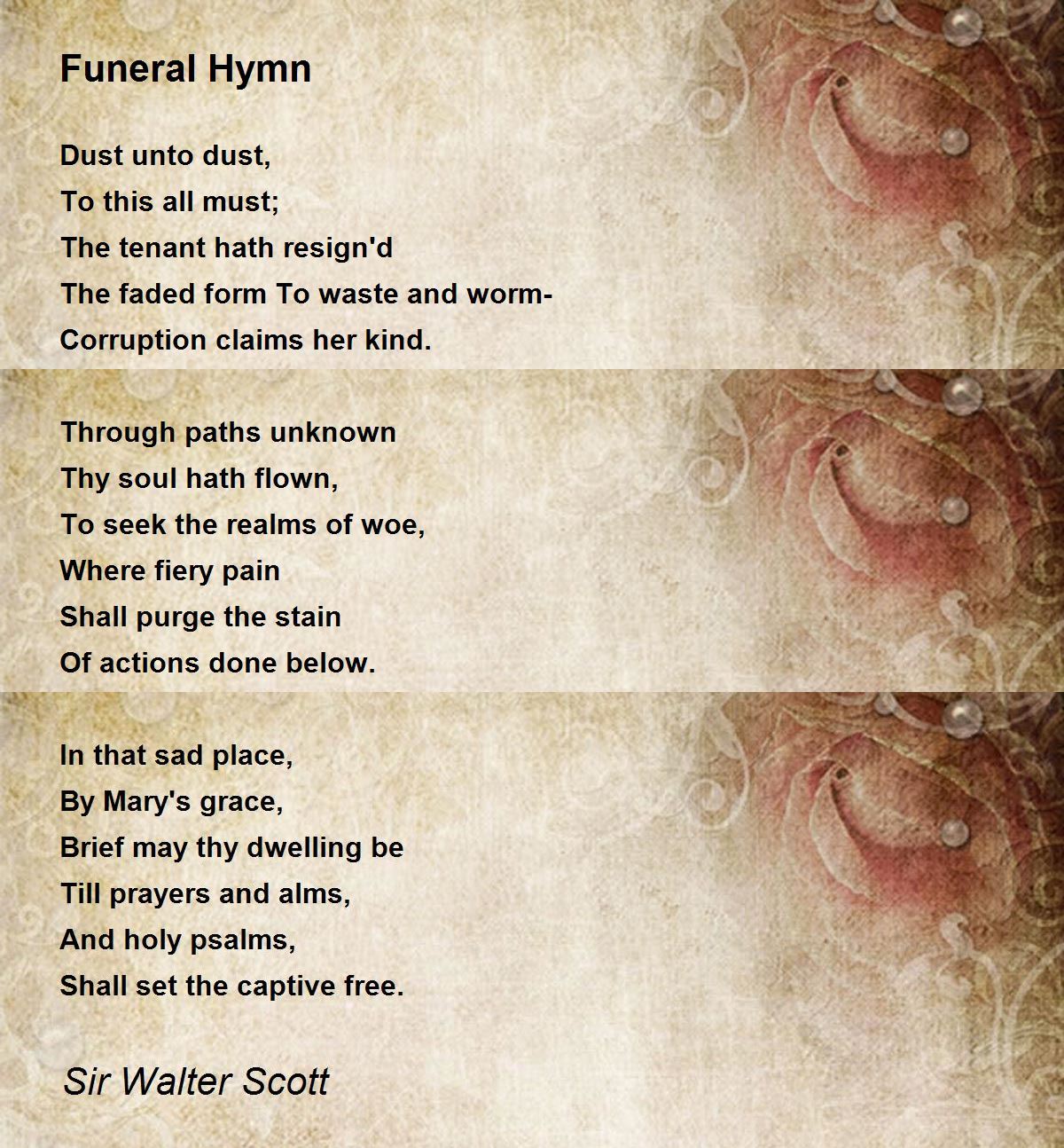 Funeral Hymn Poem by Sir Walter Scott Poem Hunter