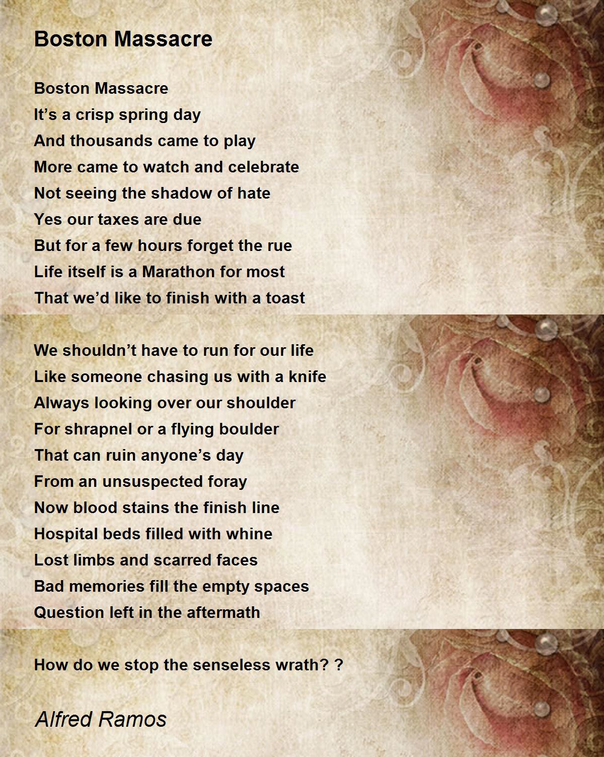 Boston Massacre Boston Massacre Poem by Alfred Ramos