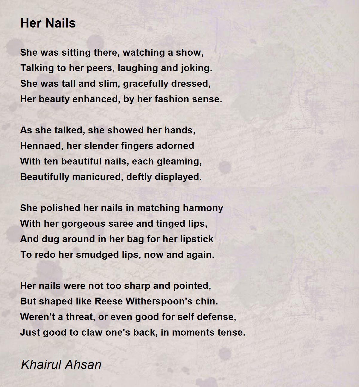 Her Nails Poem by Khairul Ahsan - Poem Hunter