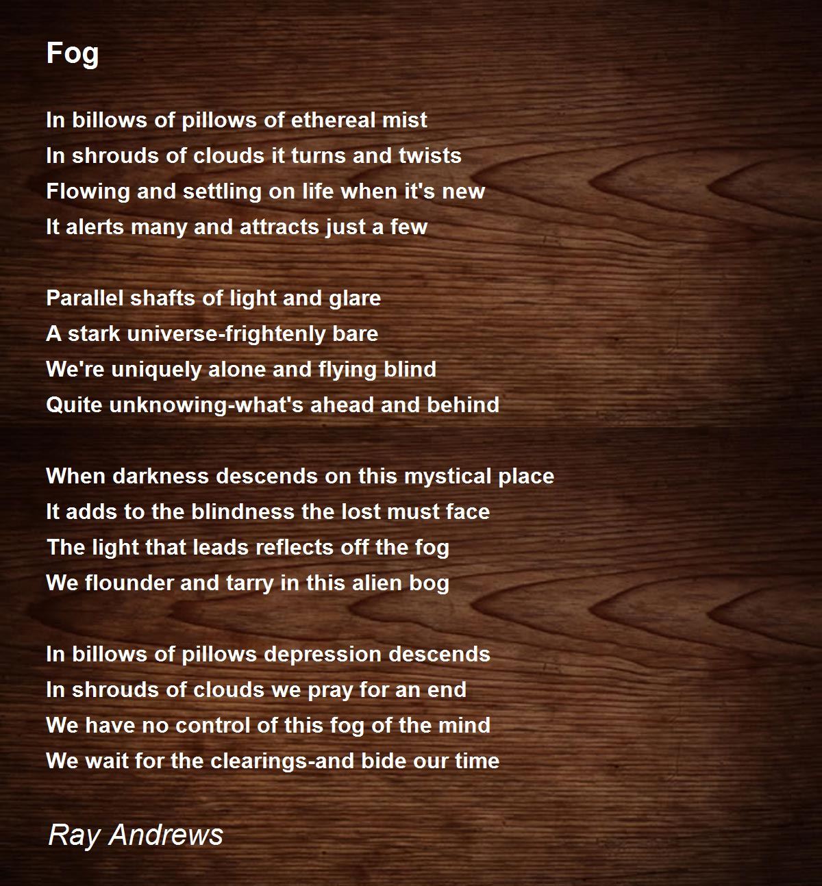 creative writing examples of fog