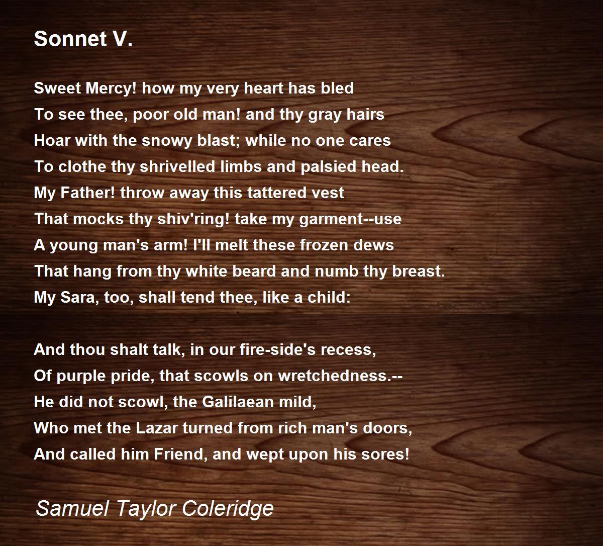 Sonnet V. Poem by Samuel Taylor Coleridge - Poem Hunter