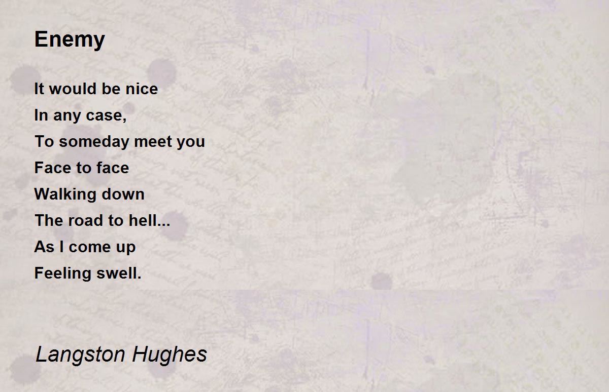 Enemy Poem by Langston Hughes - Poem Hunter