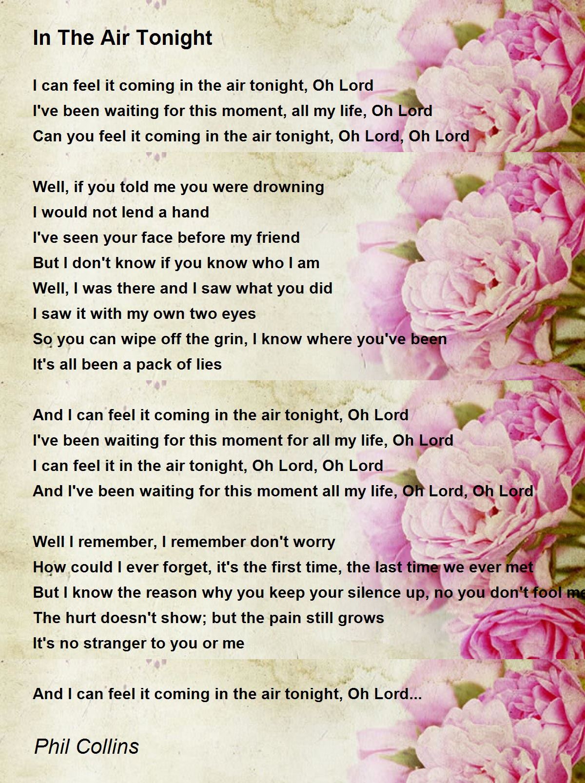 2pac In The Air Tonight Lyrics