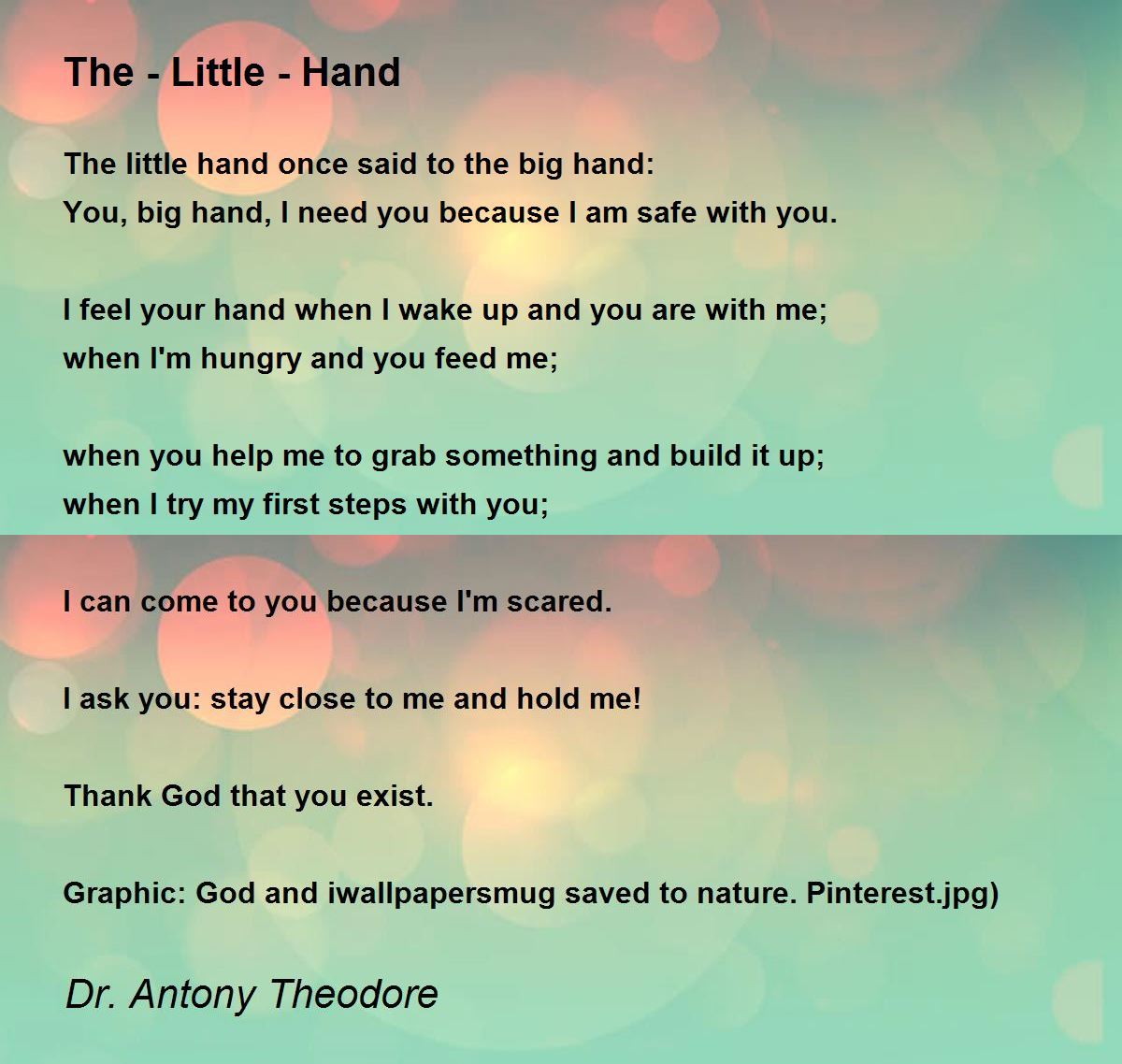 The Little Hand The Little Hand Poem by Dr. Antony Theodore