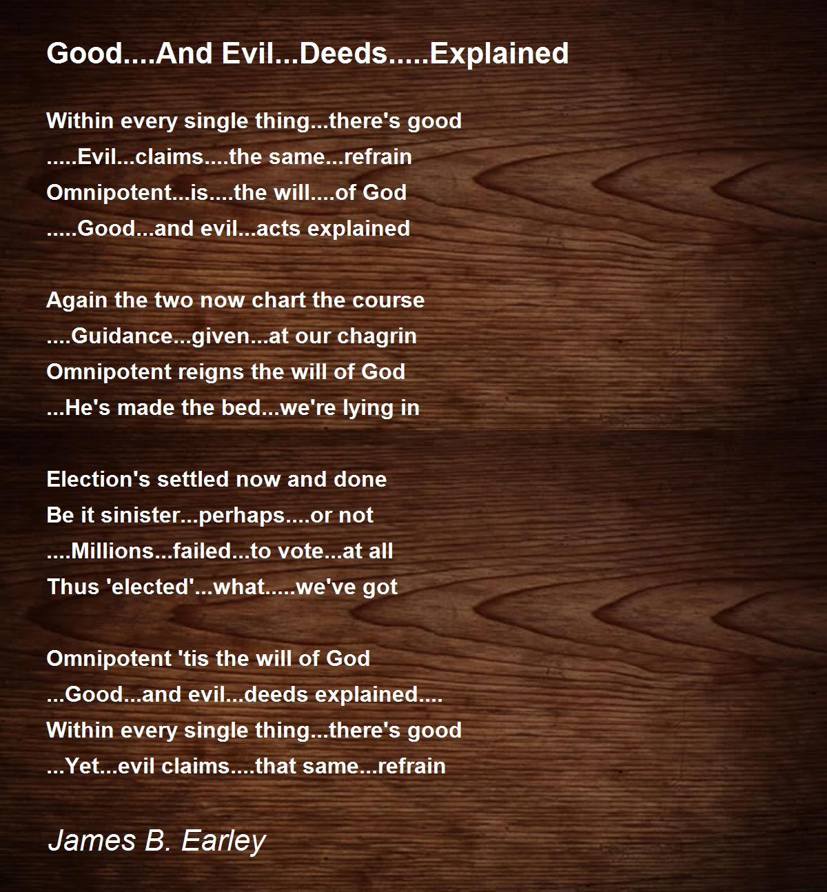 Good And Evil Deeds Explained Good And Evil Deeds