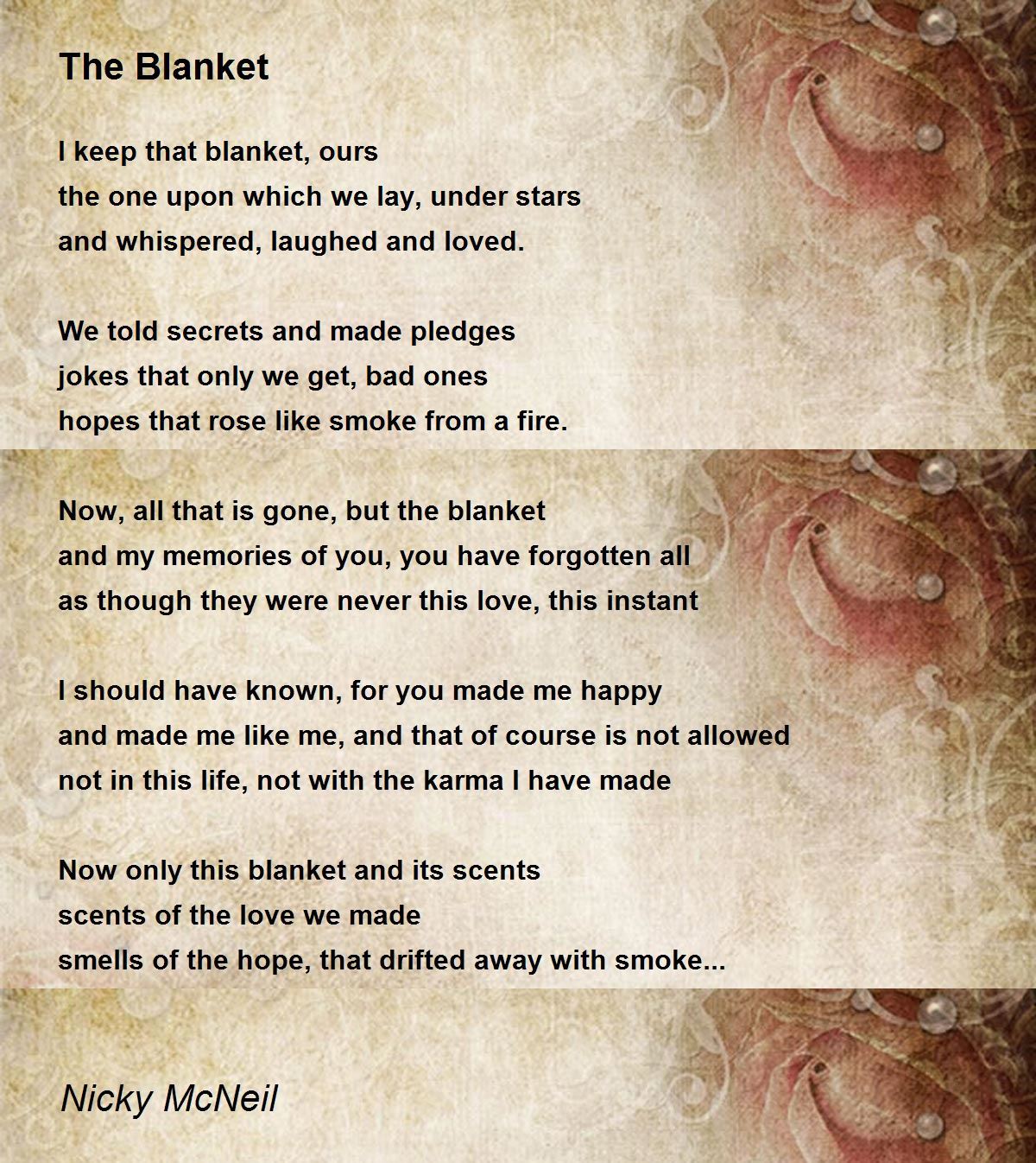 The Blanket The Blanket Poem by Nicky McNeil