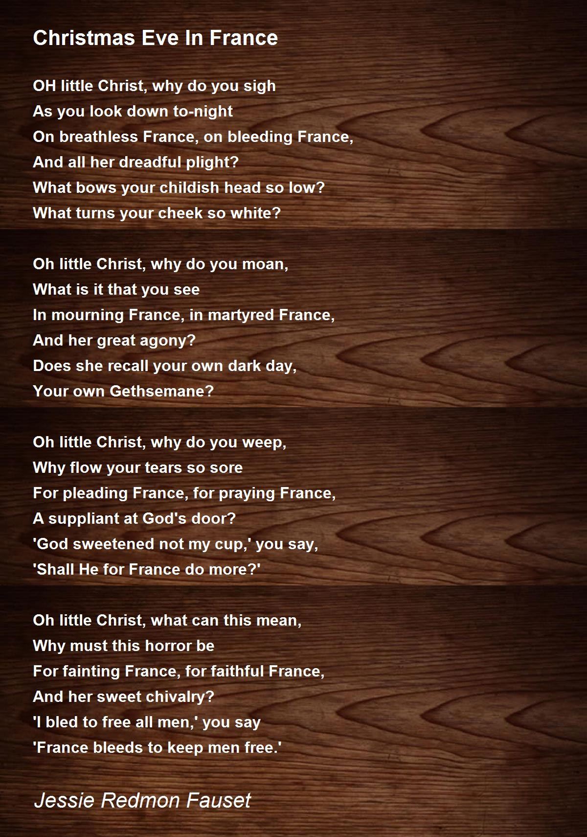 Christmas Eve In France - Christmas Eve In France Poem by Jessie Redmon Fauset