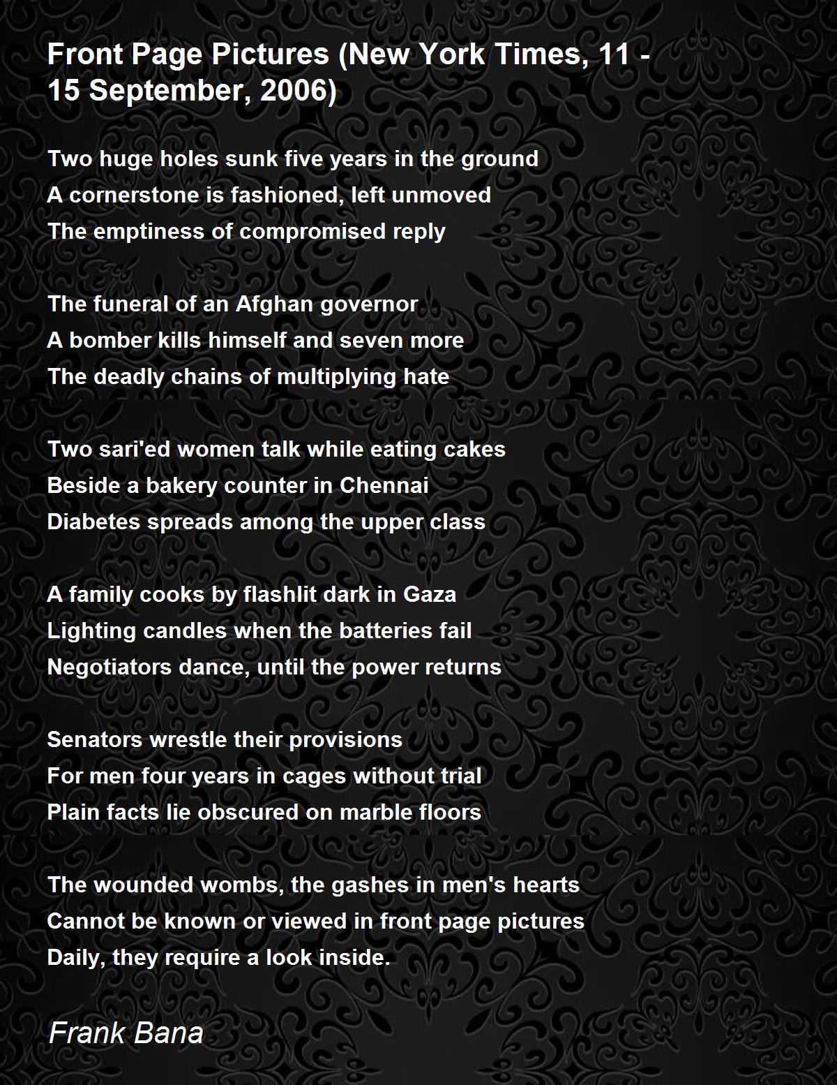 Front Page Pictures (New York Times,11 15 September,2006) by Frank