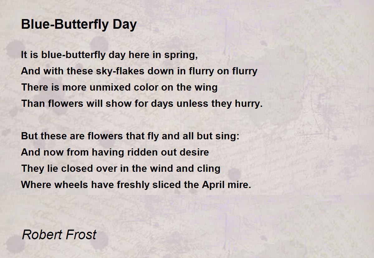 my butterfly robert frost