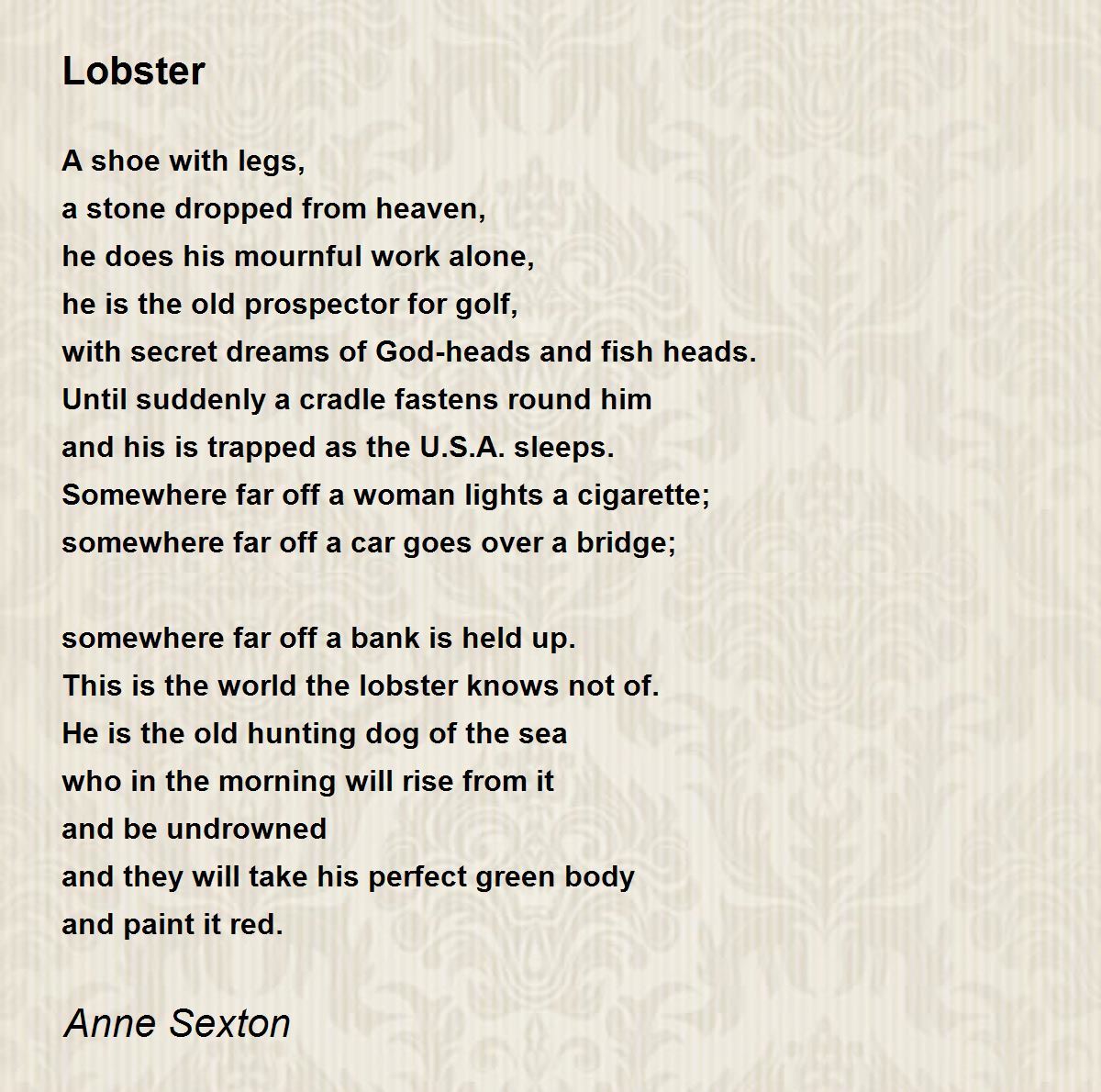 anne sexton poem analysis