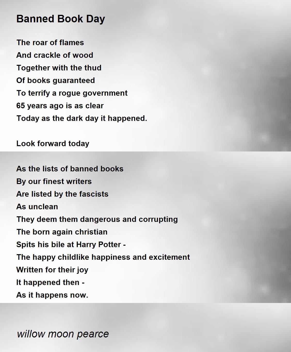 Banned Book Day by willow moon pearce Banned Book Day Poem