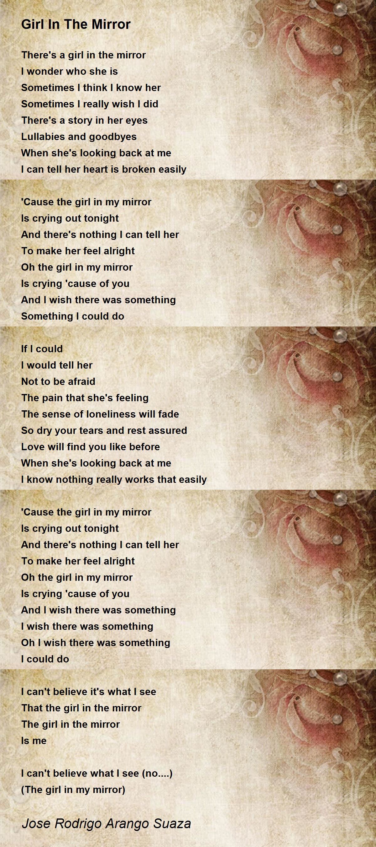 Girl In The Mirror Poem by Jose Rodrigo Arango Suaza Poem Hunter