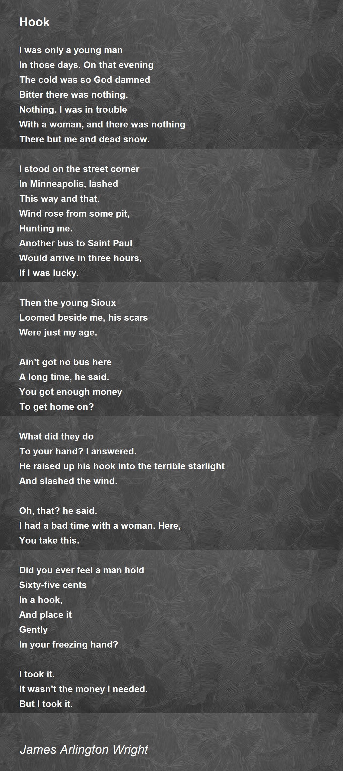 Hook Poem by James Arlington Wright Poem Hunter