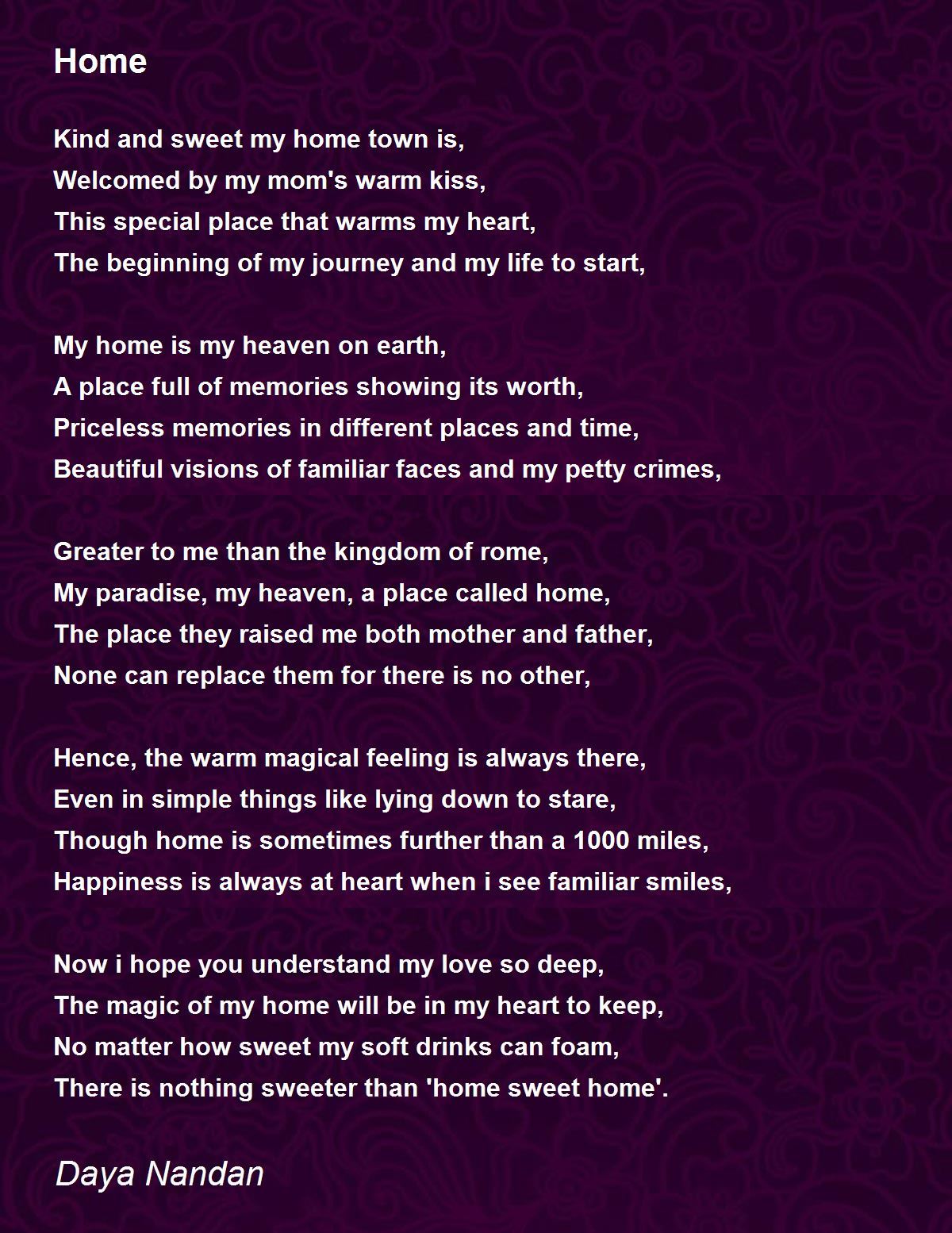 Home by Daya Nandan Home Poem