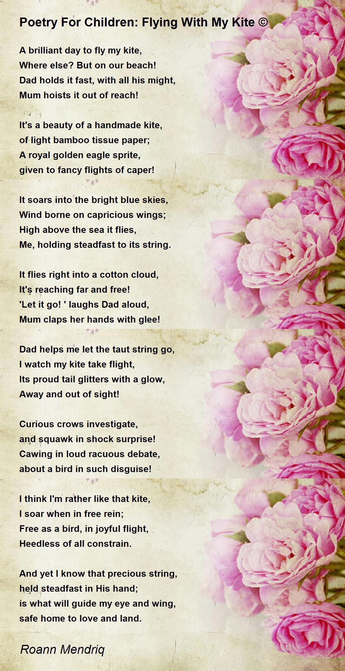 Poetry For Children Flying With My Kite © Poetry For Children