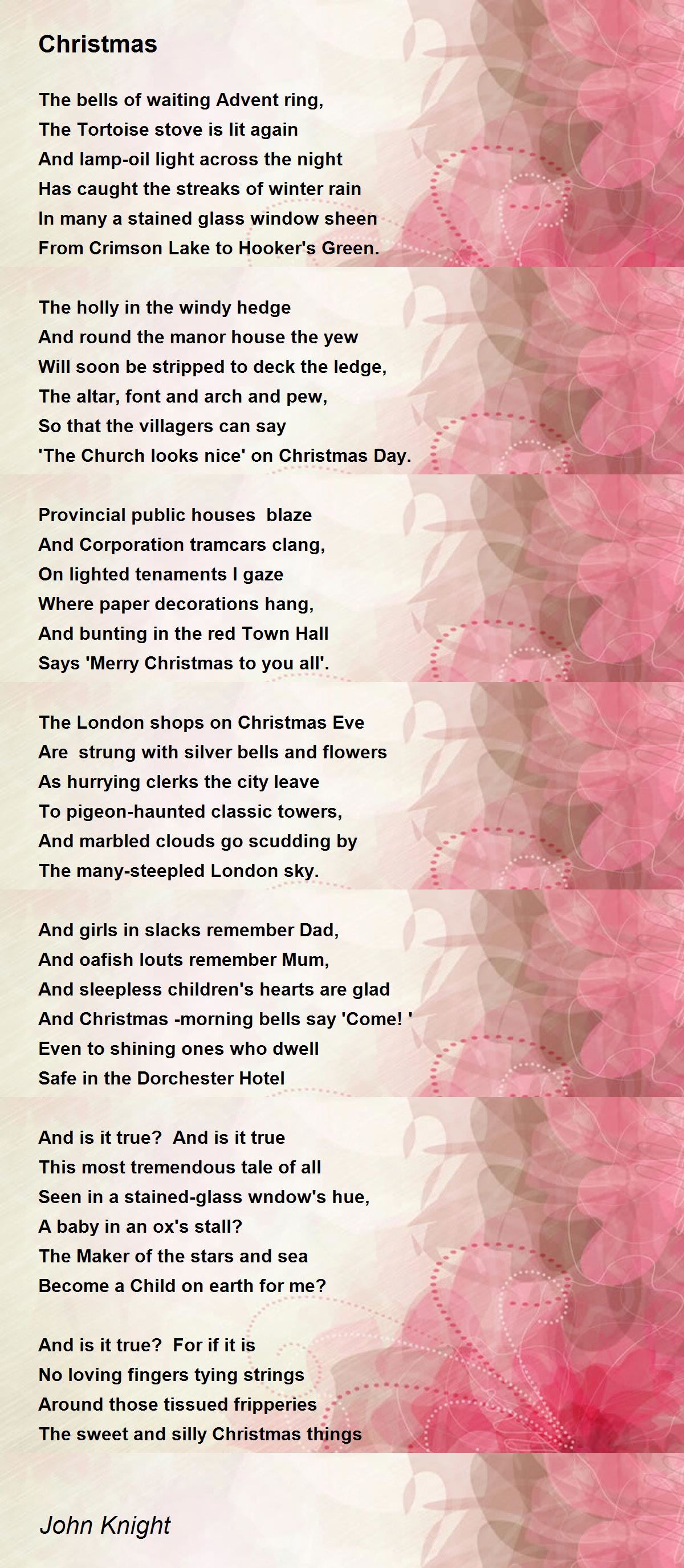 Christmas Christmas Poem by John Knight