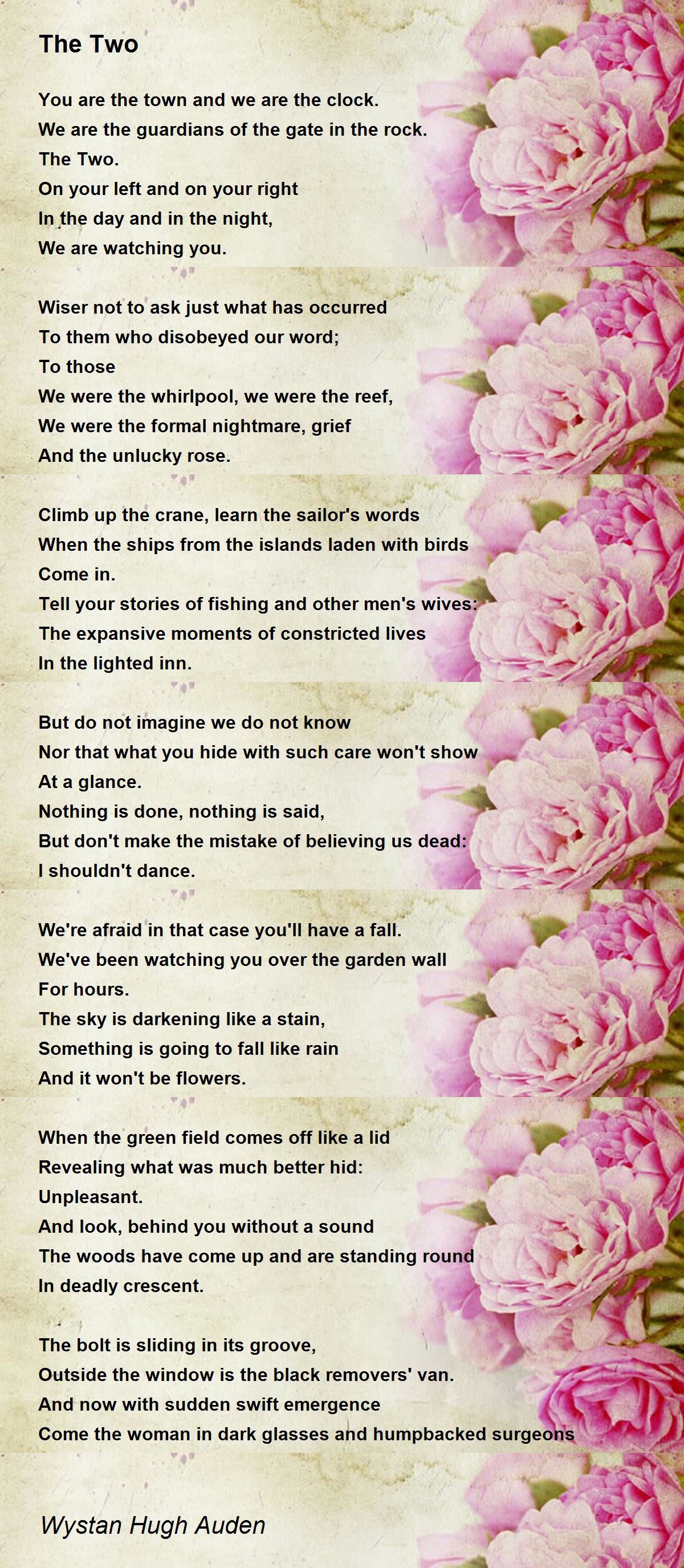 The Two The Two Poem by Wystan Hugh Auden