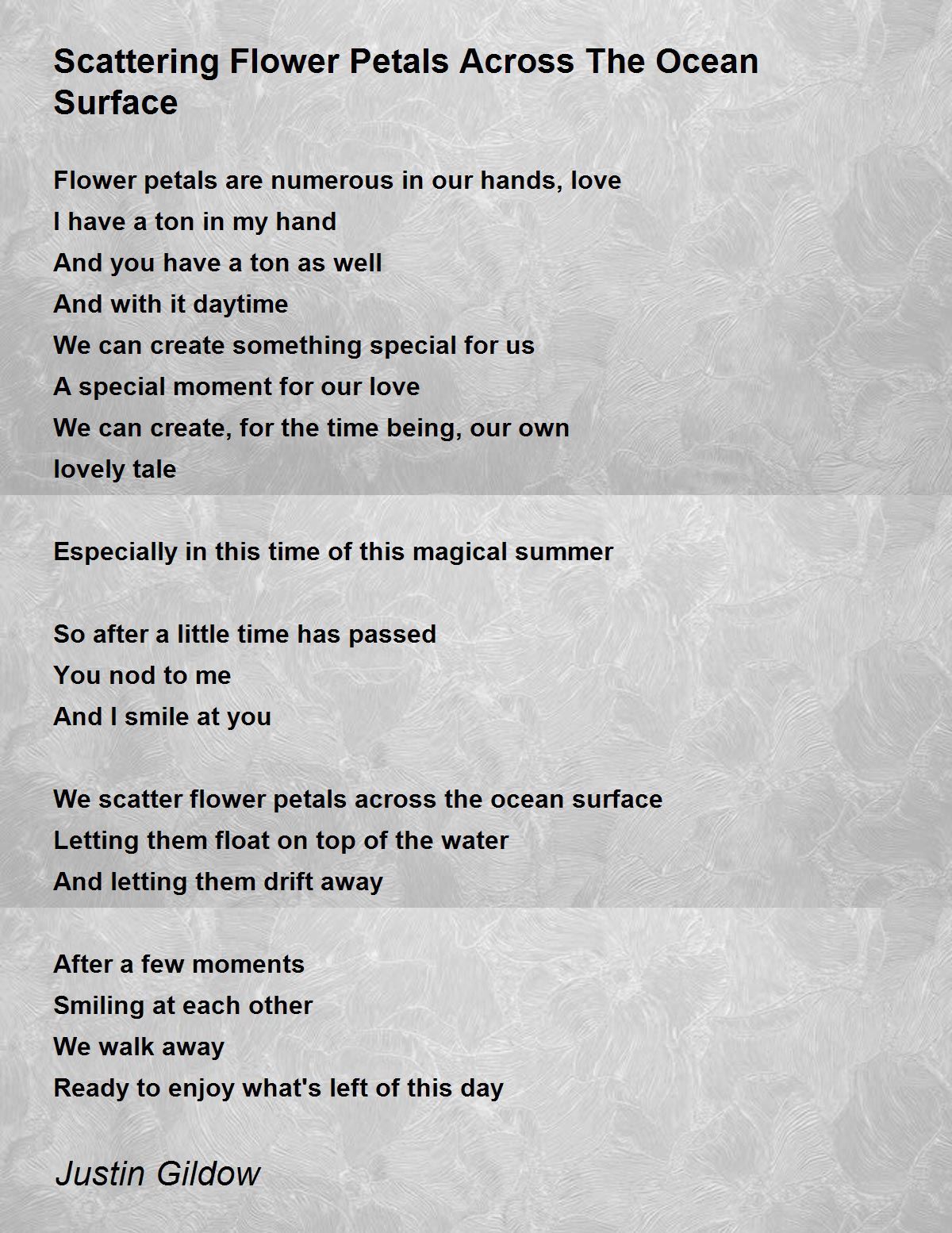 Scattering Flower Petals Across The Ocean Surface by Justin Gildow