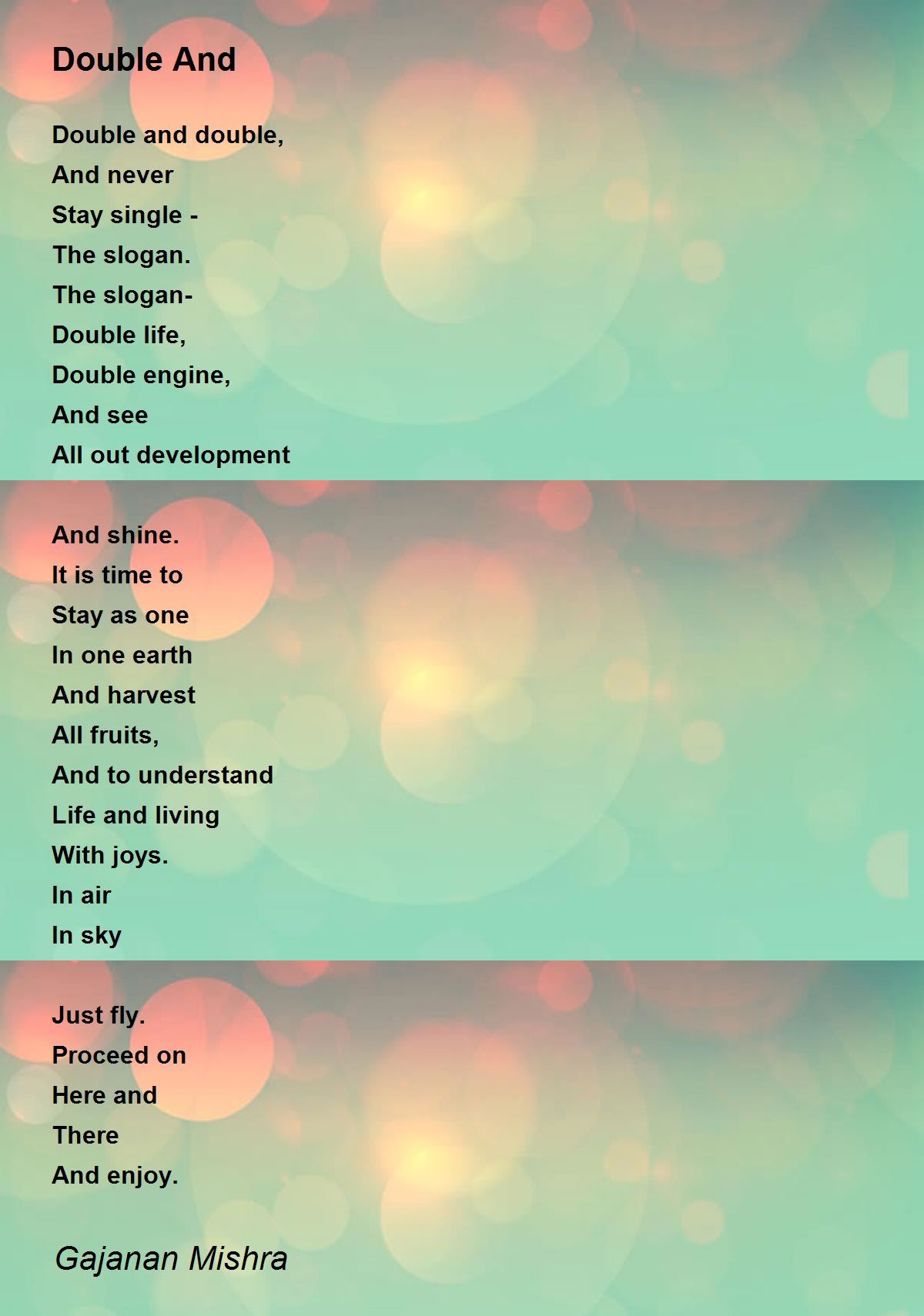 Double And by Gajanan Mishra - Double And Poem