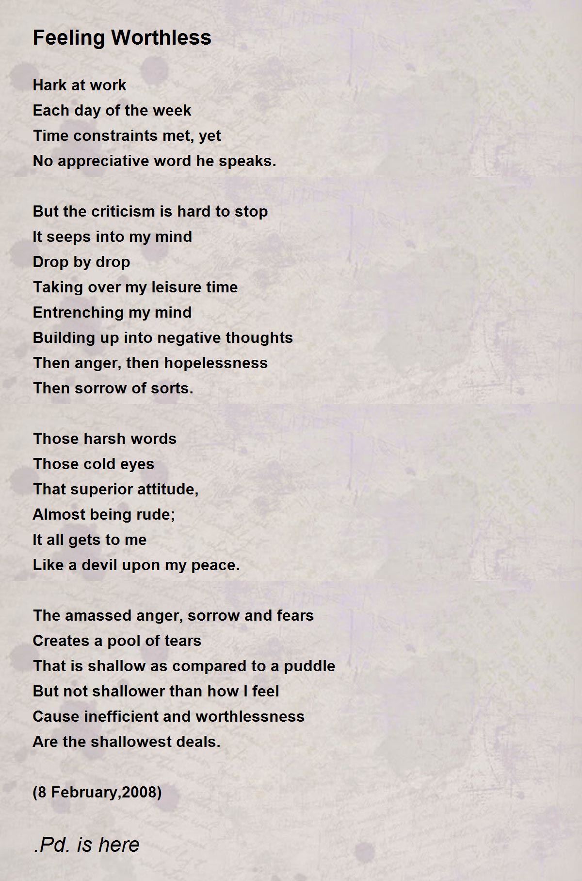 I Feel Worthless Quotes Feeling Worthless - Feeling Worthless Poem By .Pd. Is Here