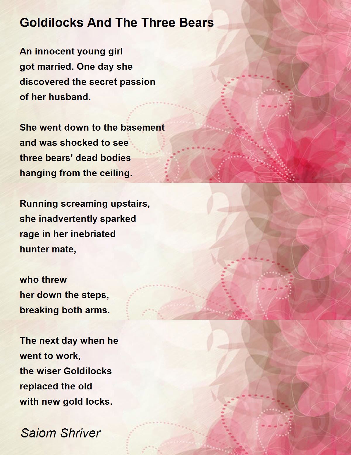 Goldilocks And The Three Bears by Saiom Shriver - Goldilocks And The