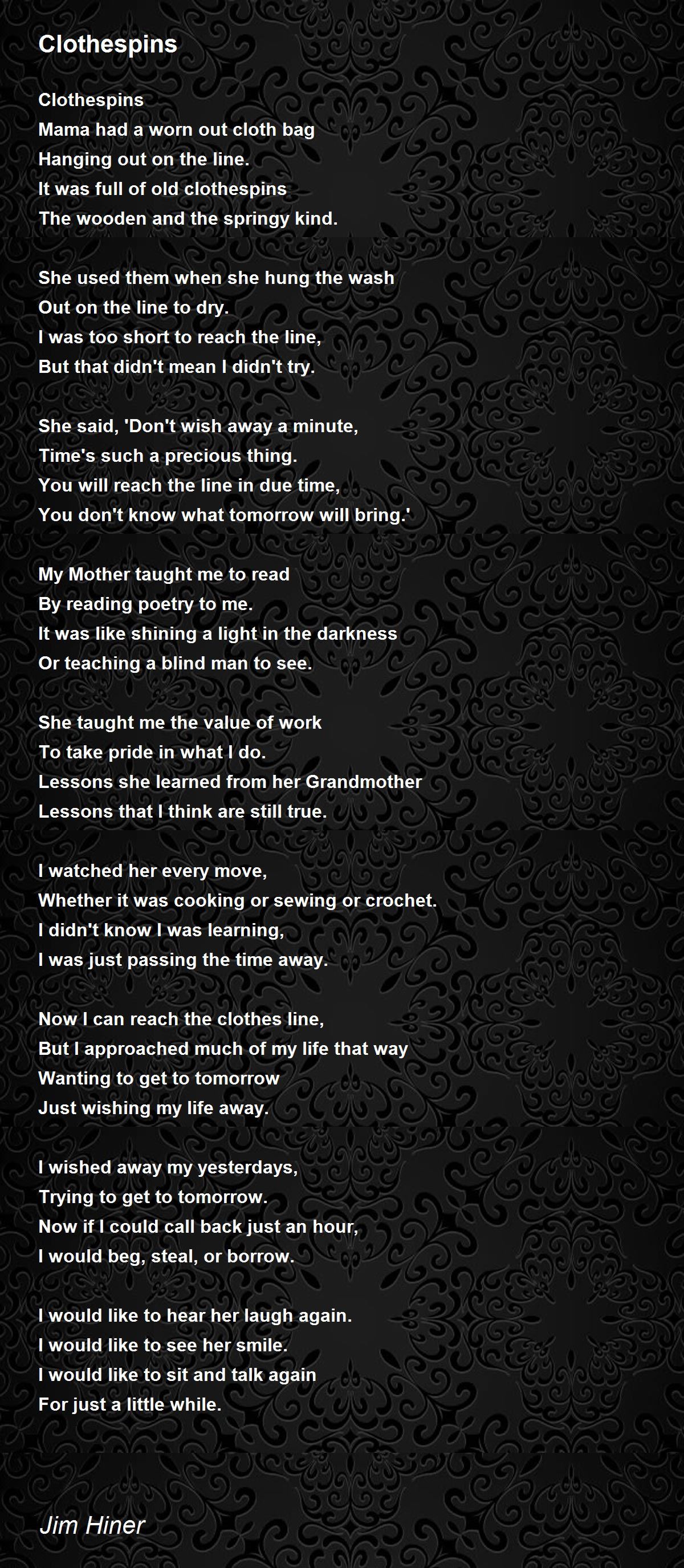 Clothespins Clothespins Poem by Jim Hiner