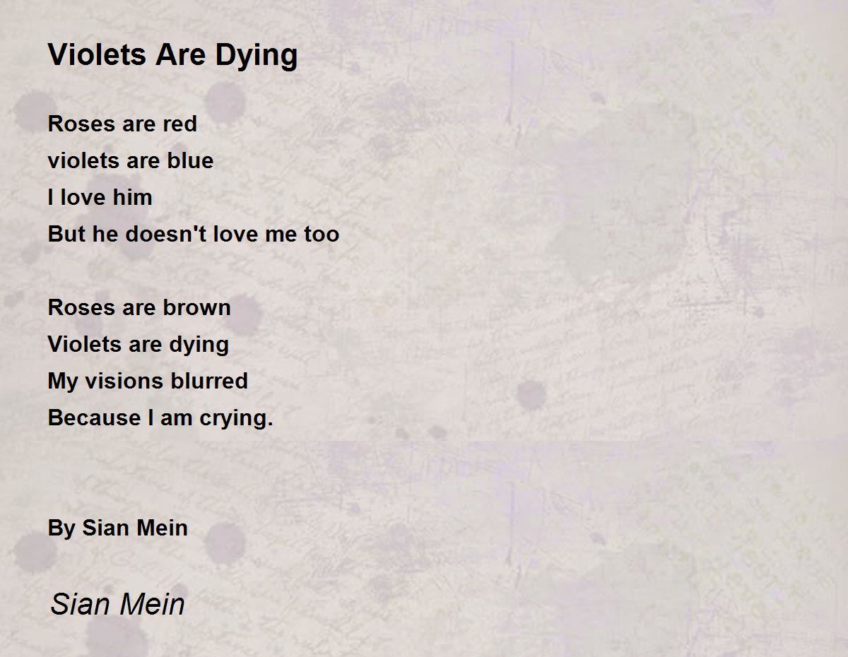 Violets Are Dying Violets Are Dying Poem by Sian Mein